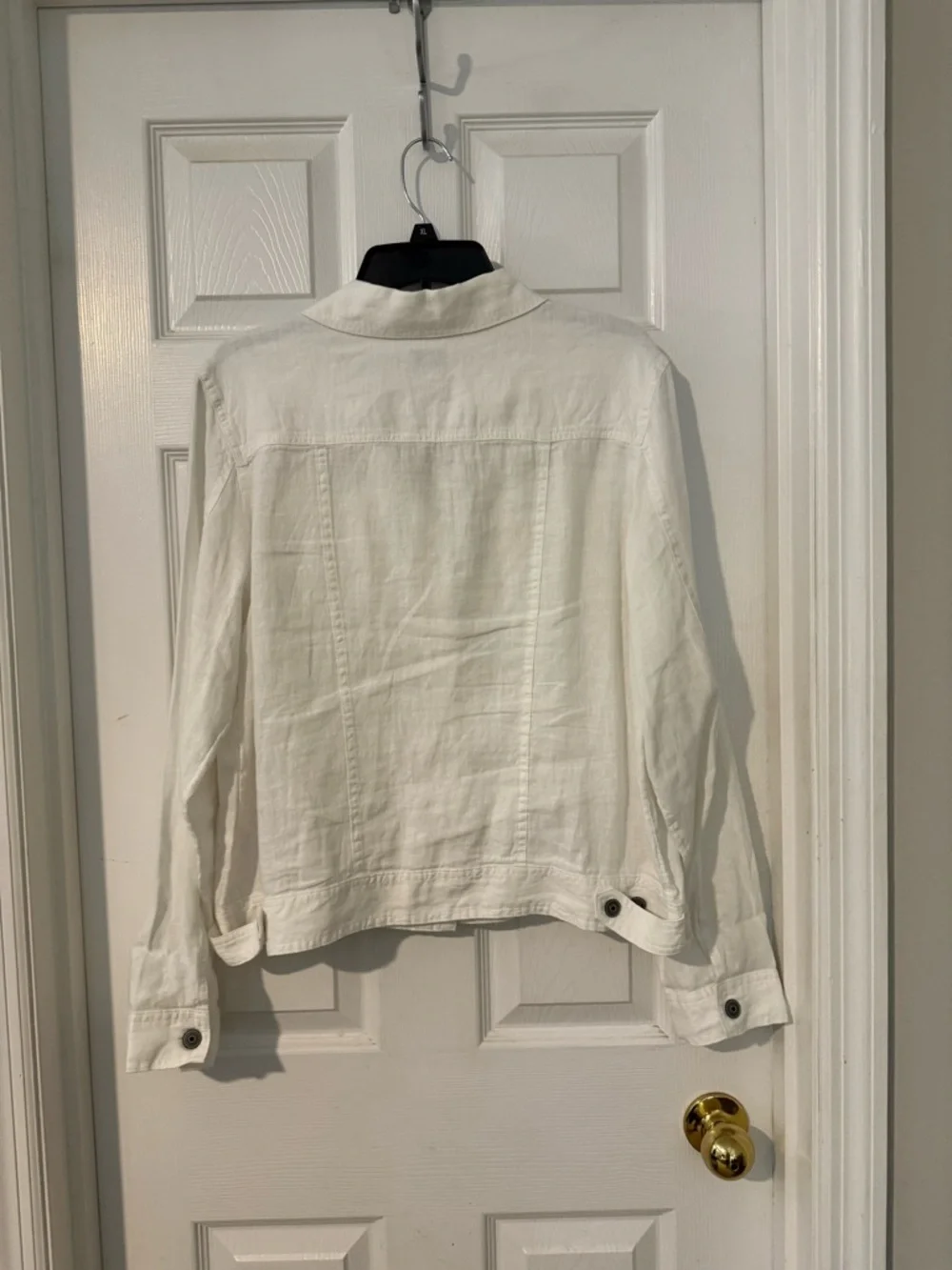 Jones New York White Linen Button-Front Jean Jacket - Picture 3 of 3